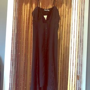 Mid length black boho dress